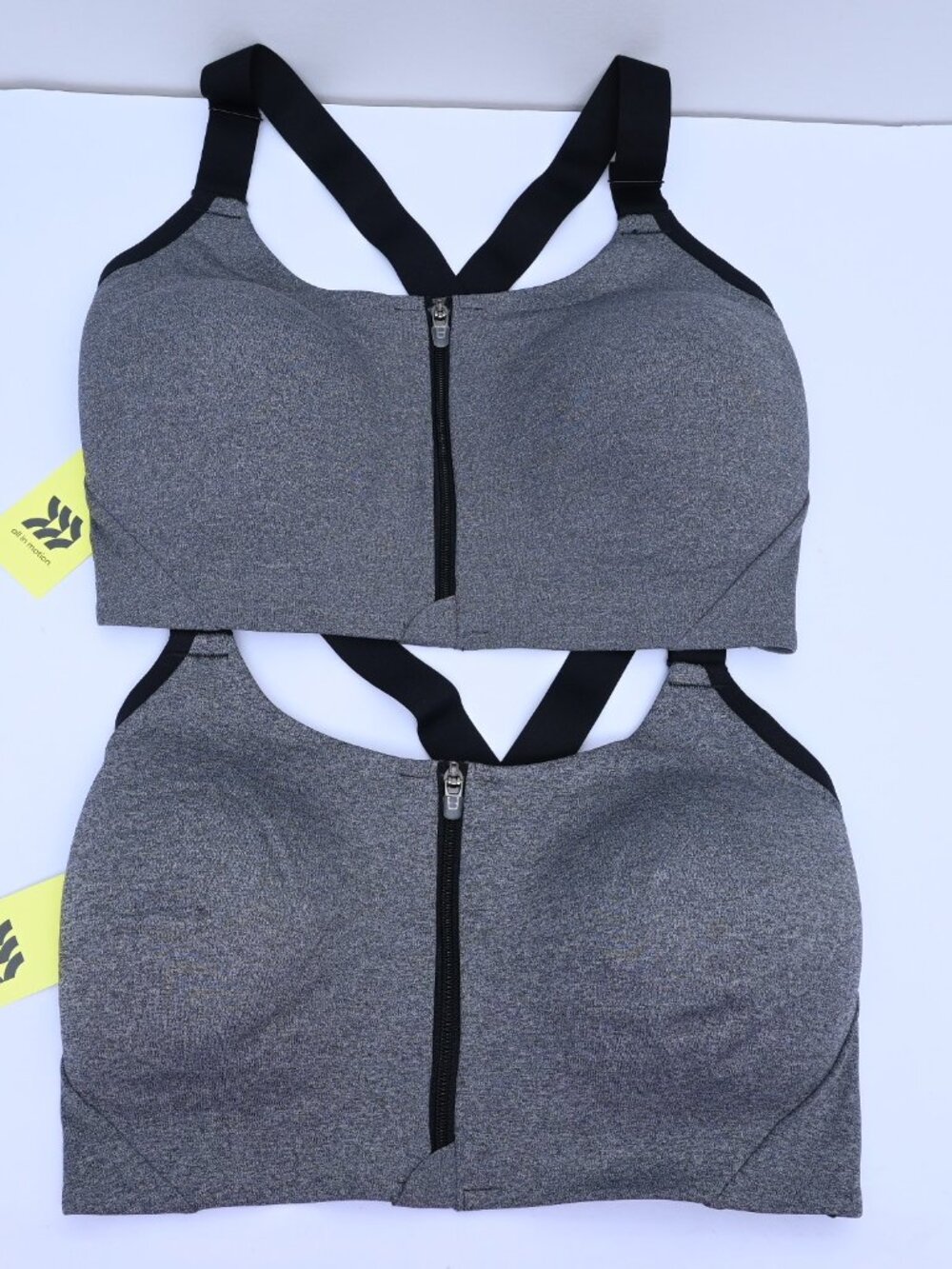 all in motion Charcoal Gray Front-Zip Support Sports Bra